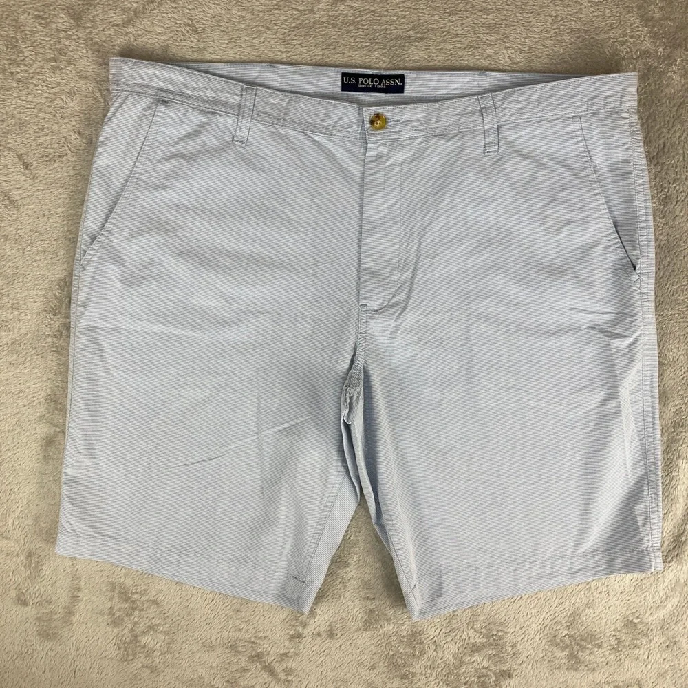 U.S. Polo Assn. Men's Shorts Blue White Striped Casual Chino Style‎ Size 42